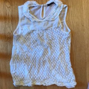 Sheer white sleeveless top